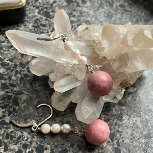 One-of-a-Kind Rhodonite Drops • Heart-Healing & Handmade